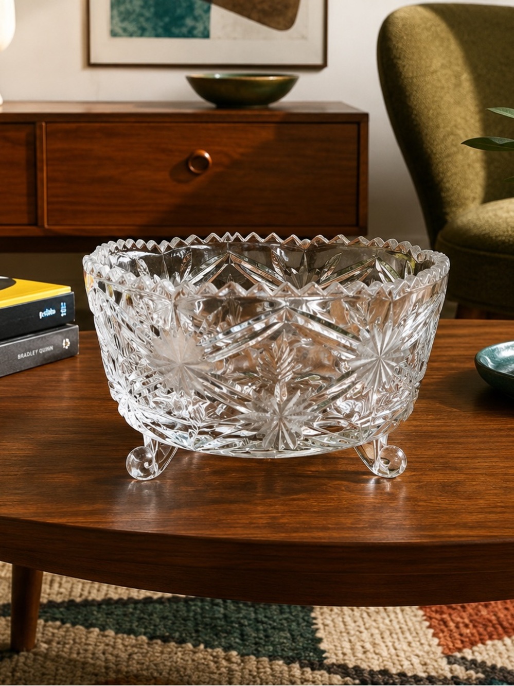 Vintage Anna Hütte Bleikristall Footed Crystal Bowl – Made in Germany